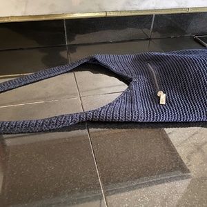 The Sak Essential Dark Navy Hobo Bag Woven Shoulder Purse